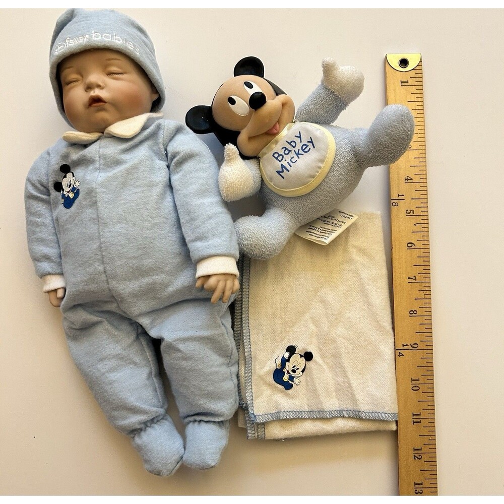 Ashton Drake Galleries Baby Mickey Mouse Porcelain Doll Disney Babies Dreamland - Picture 3 of 15